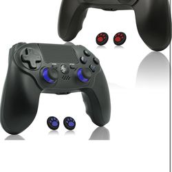 New In Box! 2 Pack Wireless Controller for PS4，Compatible with PS4/Slim/Pro/PC，Double Shock 6-Axis Motion Sensor，Built-in Speaker & Headphone Jack
