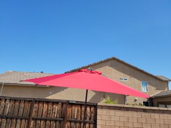 11 Feet Aluminum Table Umbrella With Crank And Push Button Tilt