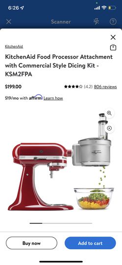  KitchenAid KSM2FPA Food Processor Attachment, Dicing