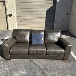 Grey Leather Sofa