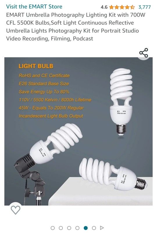 EMART Umbrella Photography Lighting Kit