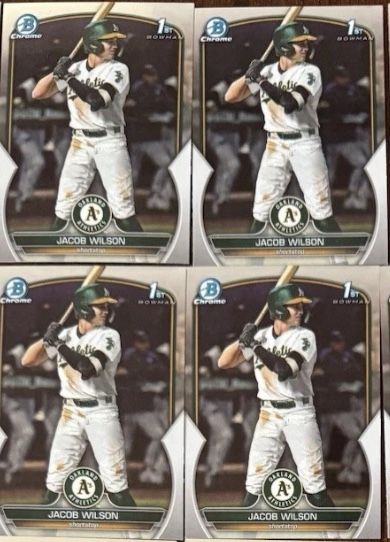 4 CARDS LOT Jacob Wilson ๐ 1st BOWMAN NEW CONDITION