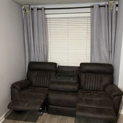 Electronic brown Couch With Charging Ports