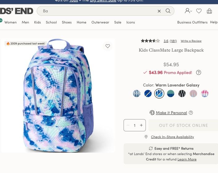 BRAND NEW KIDS BACKPACK