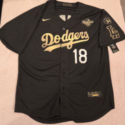 Yamamoto Los Angeles Dodgers Jersey Black And Gold 