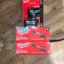 Milwaukee Batteries And 2 3/8 Ratchets