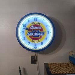 Genuine GM Wall Clock Neon Chevrolet 