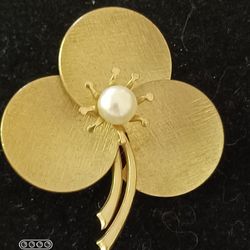 https://offerup.com/redirect/?o=MTJrdC5Hb2xk Filled Brushed Finish Genuine Pearl 3- Leaf Clover Pin
