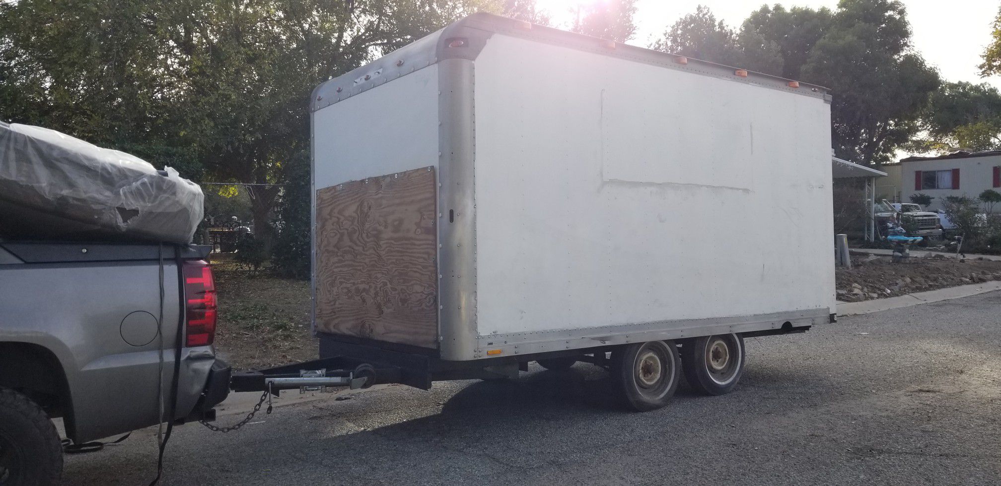 14' box trailer (this was a camping project. Just dont have time to finish now)