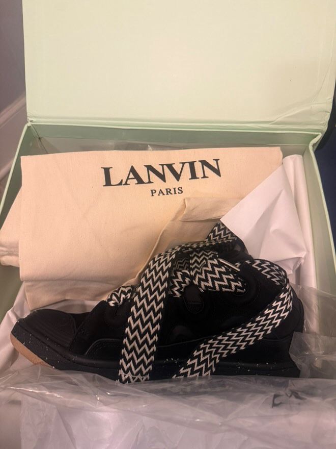 Lanvin Leather Curb Tripple Black Sneaker 