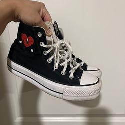 Platform Converse W/ Bad Bunny Stitching