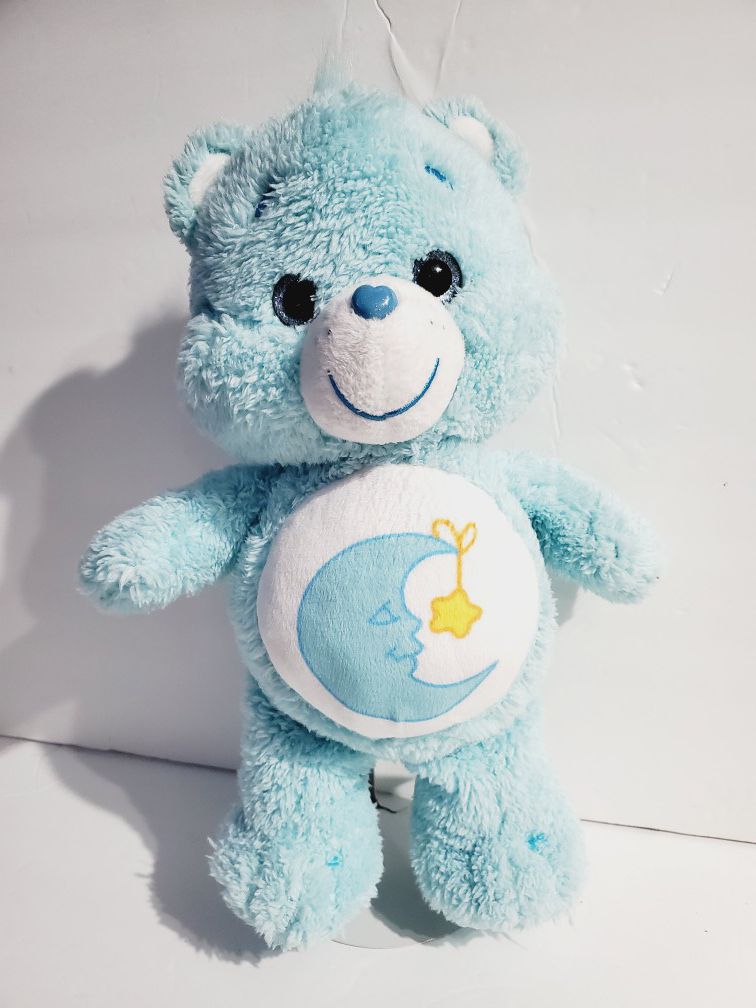 Care Bears Plush Bedtime Bear 12" Stuffed Animal 2002 Blue Moon Gold Star Toy