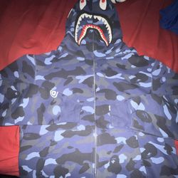 Blue Camo Bape Zip-Up Hoodie 