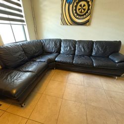 Black Leather Sectional Sofa