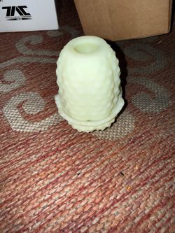 Fenton Hobnail Custard Vaseline Glass Fairy Light