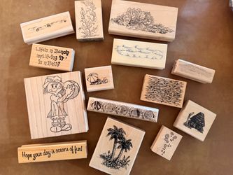 Beach/Ocean Themed Rubber Stamps