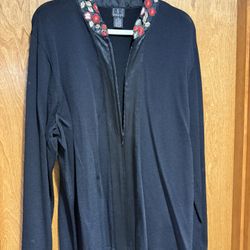 I N C Black Jacket With Embroidery Trim Size 3 X 