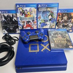 Sony PlayStation 4 Slim Days of Play  CUH-2115B 1TB W/ 1 Controller And 5 Games