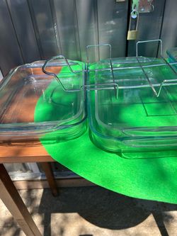 8 PCS OF PYREX 1 METAL CHROME VASE