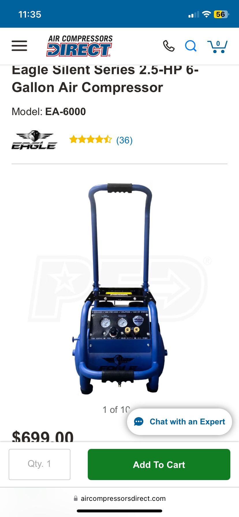 Eagle 6 Gallon Air Compressor
