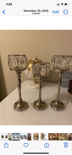 Gorgeous Crystal Candle Holders Set