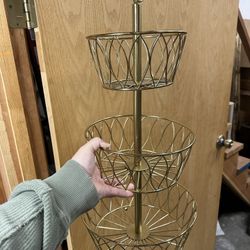 3 Tiered Gold Basket 