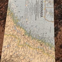 Vintage 1963 National Geographic Magazine Map Scandinavia Historic Wall Map Series