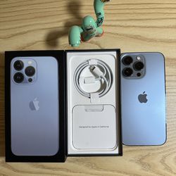 iPhone 13 Pro 128GB Unlocked Sky Blue With Original Box And Charging Cable