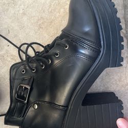 Cute Boots - cowboy boot, nude boot. hardware black heeled boot