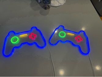 Neon game controller sign