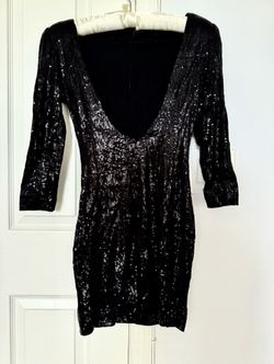 Black Form Fitting Cocktail Evening Dress 