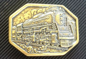 Vintage Avon Steam Train Railroad Belt Buckle

