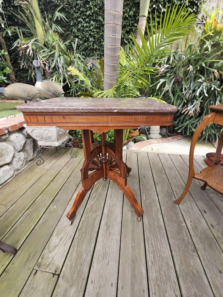 Antique Marble Lamp Table