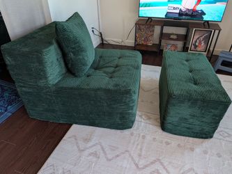 Boneless love seat with ottoman - New