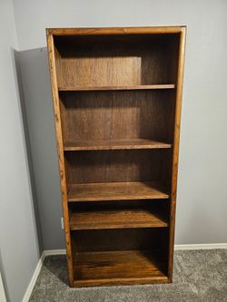 6' Wooden Adjustable Shelves Bookcase