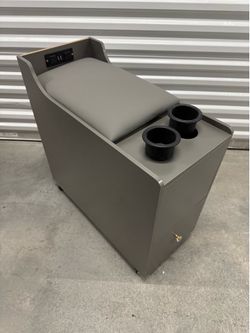 Poorly Made & Manufactured Sofa Storage Table w/ Wheels & Power $5 never used-sturdy-see details