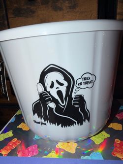 Ghost Face Halloween Trick or Treat Bucket