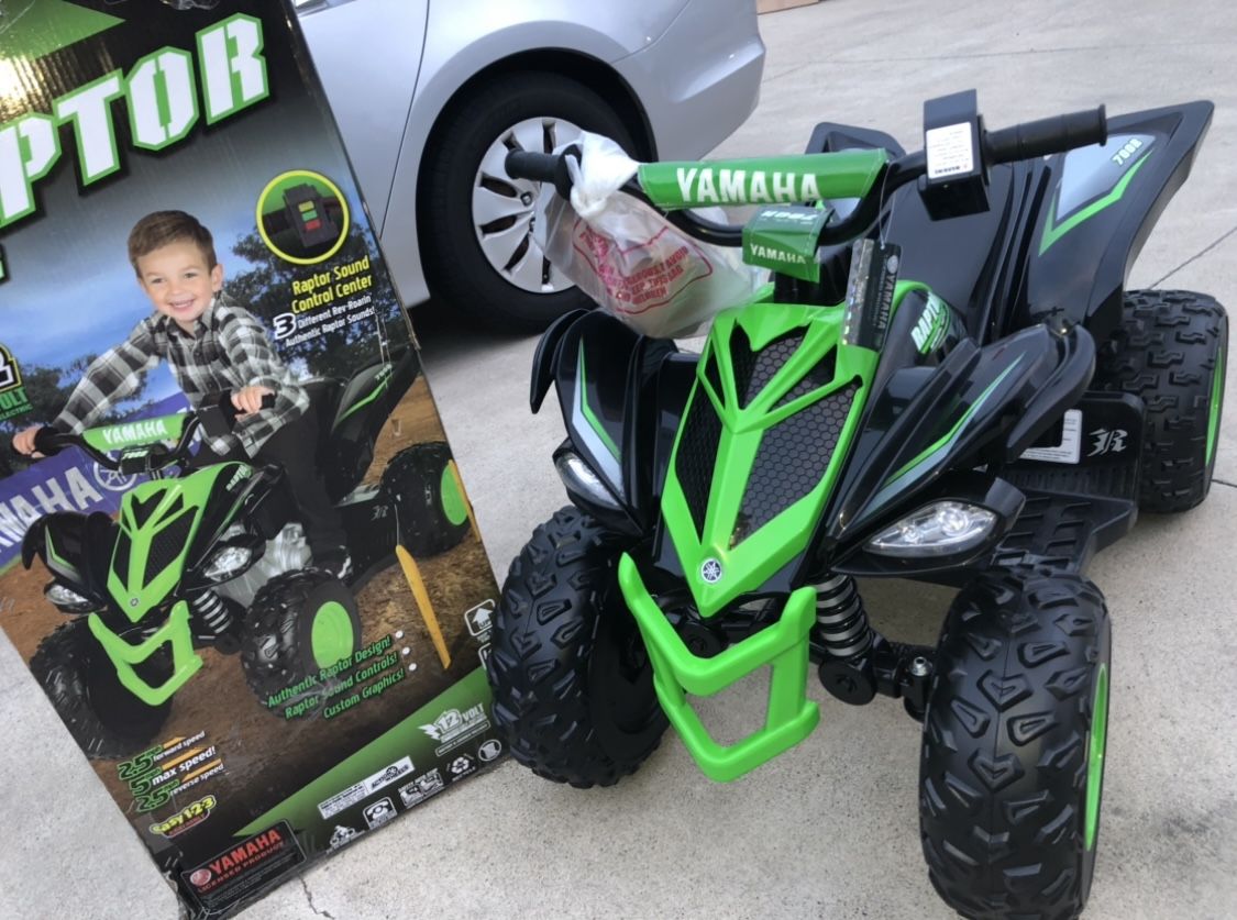 BRAND NEW Yamaha Raptor ATV QUAD 12volt Electric Kid Ride On Car Power Wheels