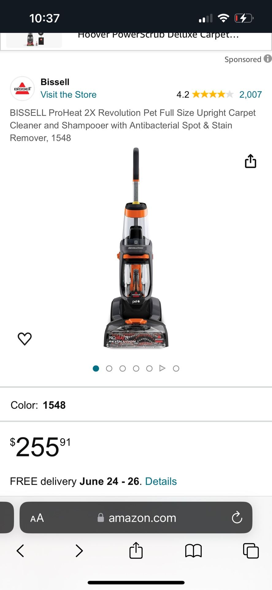 Bissell Pro Heat 2x Revolution Pet Carpet Cleaner