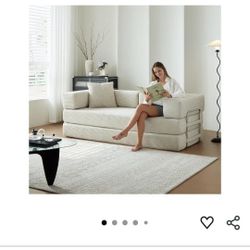 79” Convertible Sleeper Sofa Bed – BRAND NEW (Beige/Cream)