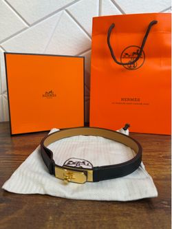 Kelly Style Leather Belt Black/Gold
