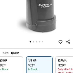 Superior Pump 91 GPH Thermoplastic Submersible Utility Pump with 10-Foot Cord, 1/4 HP03987