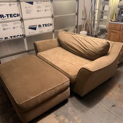 Tan Loveseat & Ottoman