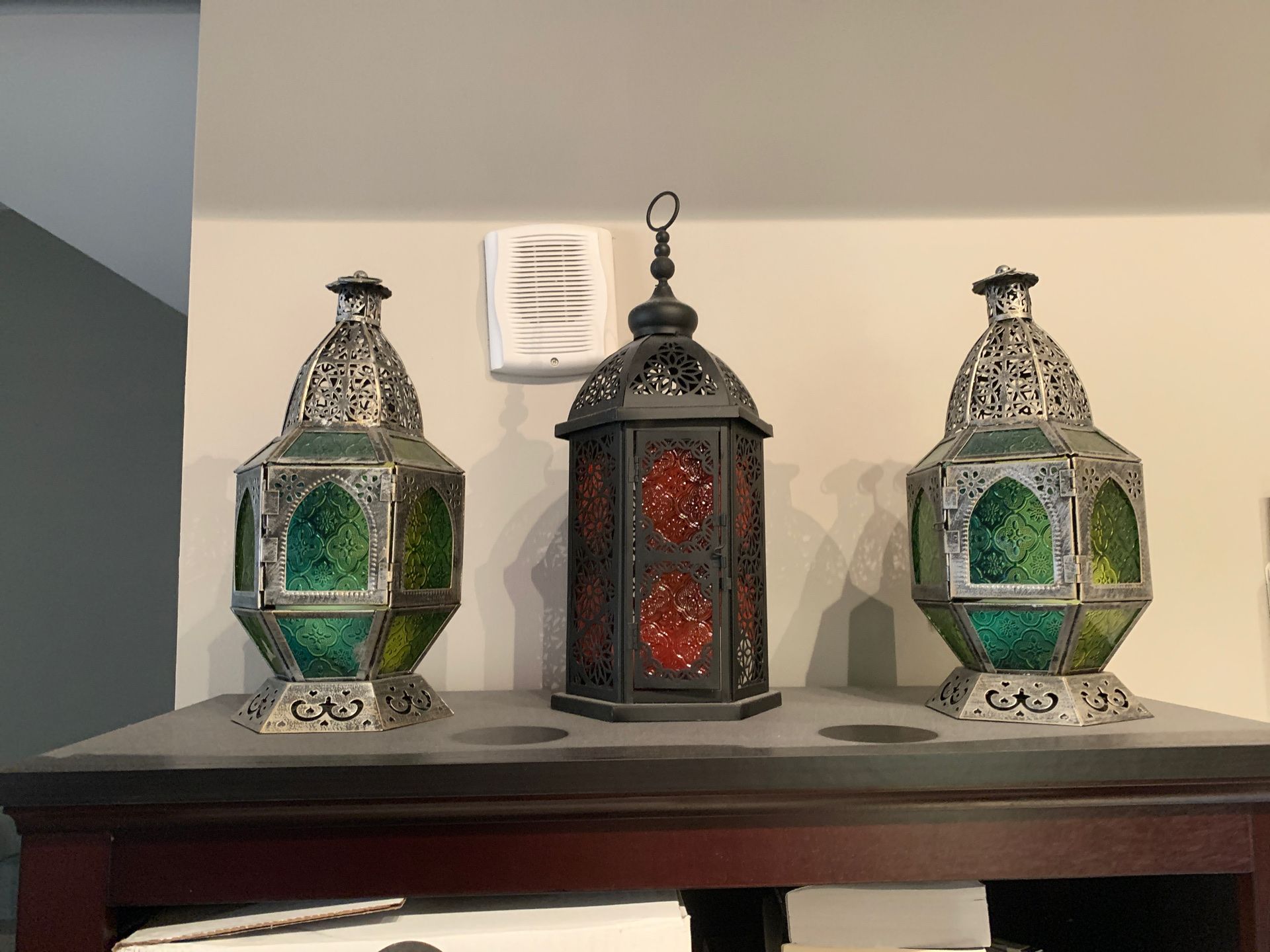 Three decorative Moroccan lamps