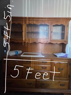 Wood China Cabinet Hutch with Buffet