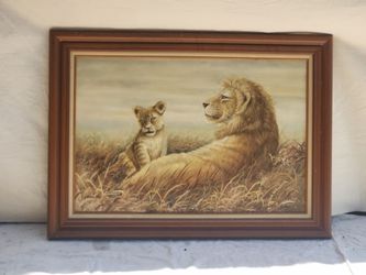 44"x 32" lion painting