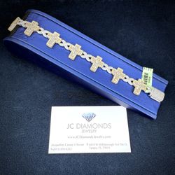 Bracelet Diamonds Natural Vs Diamonds / 10k Gold 2 Tone 