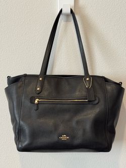 Authentic Coach Black Leather Diaper/ Tote Bag