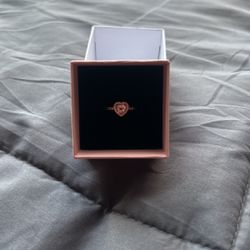 Rose Gold Heart Shaped Pandora Ring