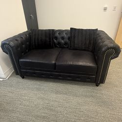 Faux Leather Sofa 